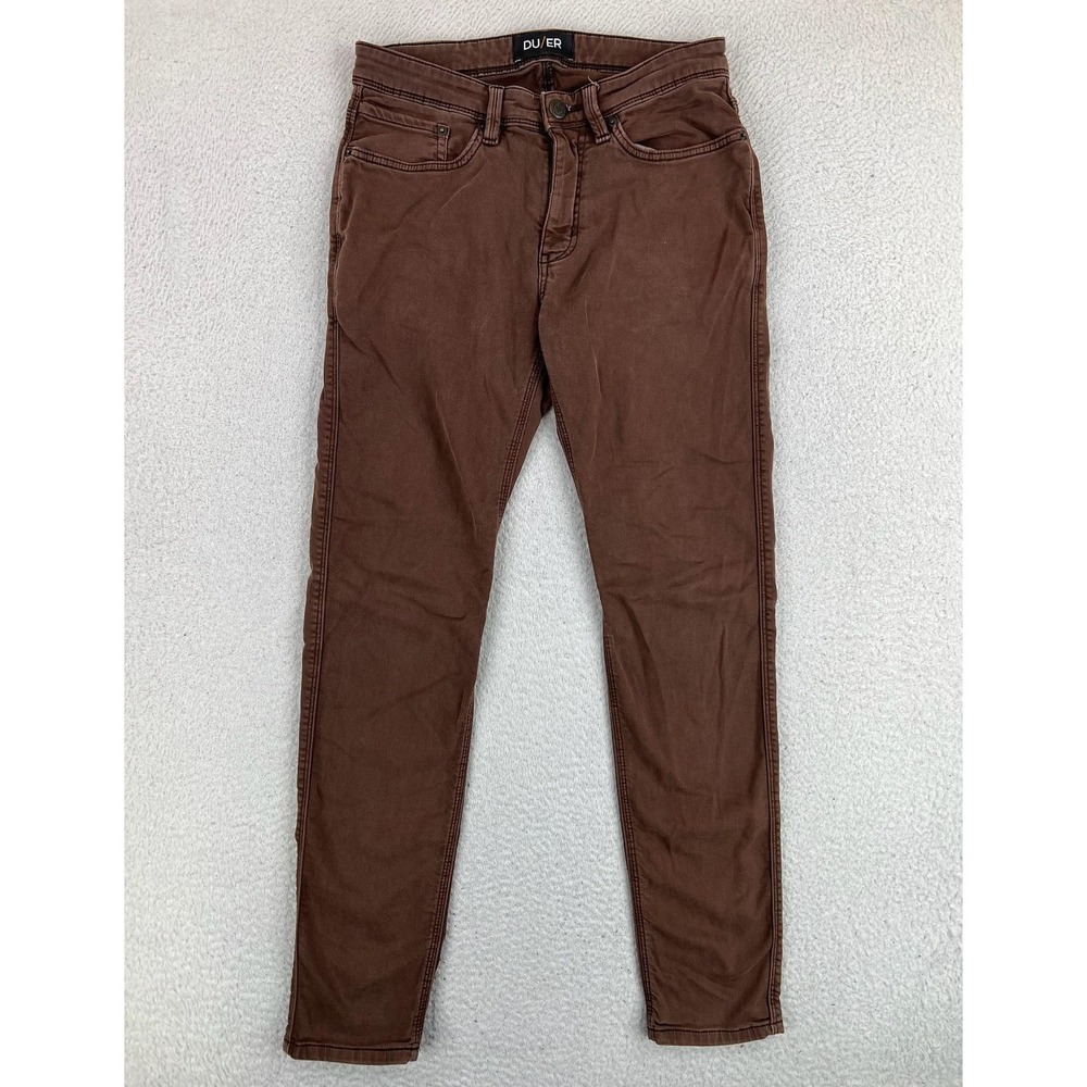 DU/ER N2X Slim Fit Jeans Mens 32x32 Brown Stretch Med Wash Denim Pants Casual